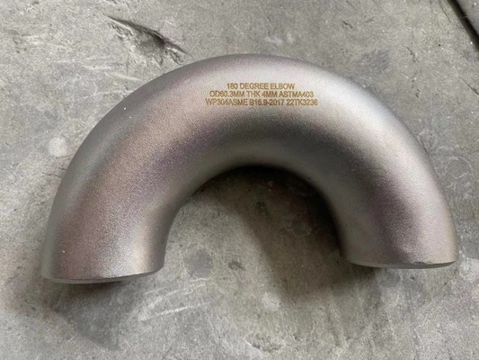 Штуцеры трубы нержавеющей стали локоть OD80X3MM ASTM A182 F304 BW 180 градусов